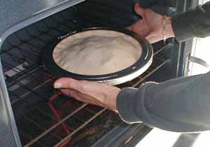 PAMPERED CHEF PIE RING IN OVEN