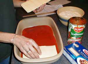 LASAGNA NOODLES IN Pampered Chef baker